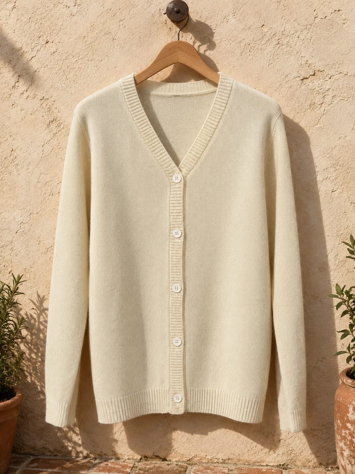 Cardigan tortora con scollo a V