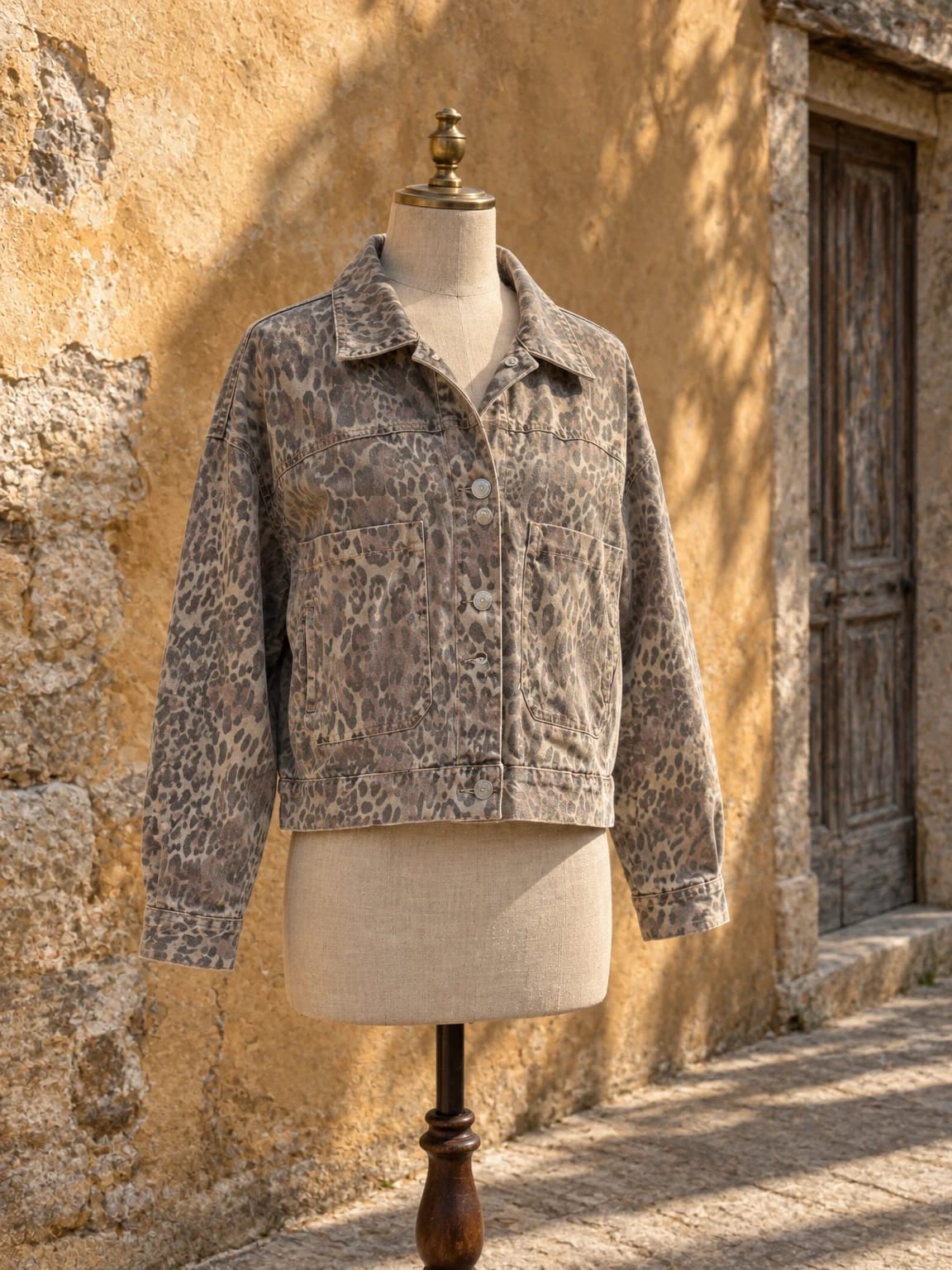 Giacca leopardata corta