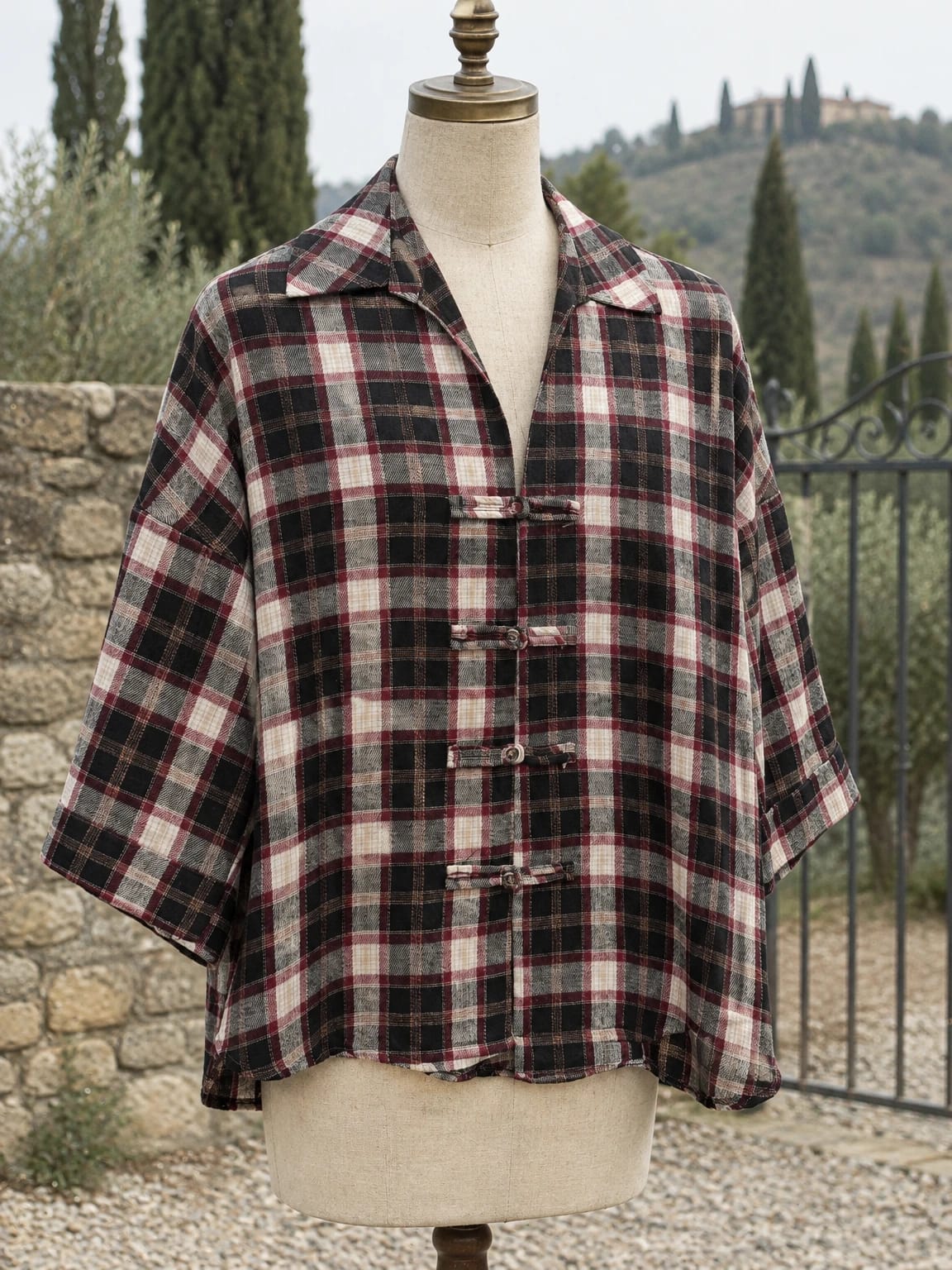 Camicia a quadri con alamari