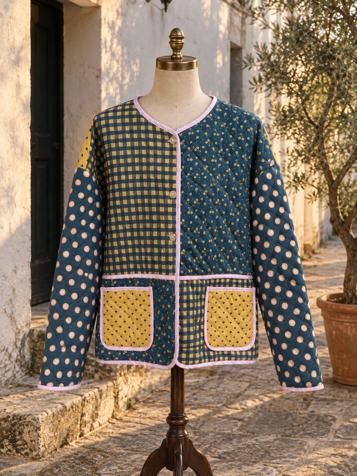 Giacca trapuntata patchwork