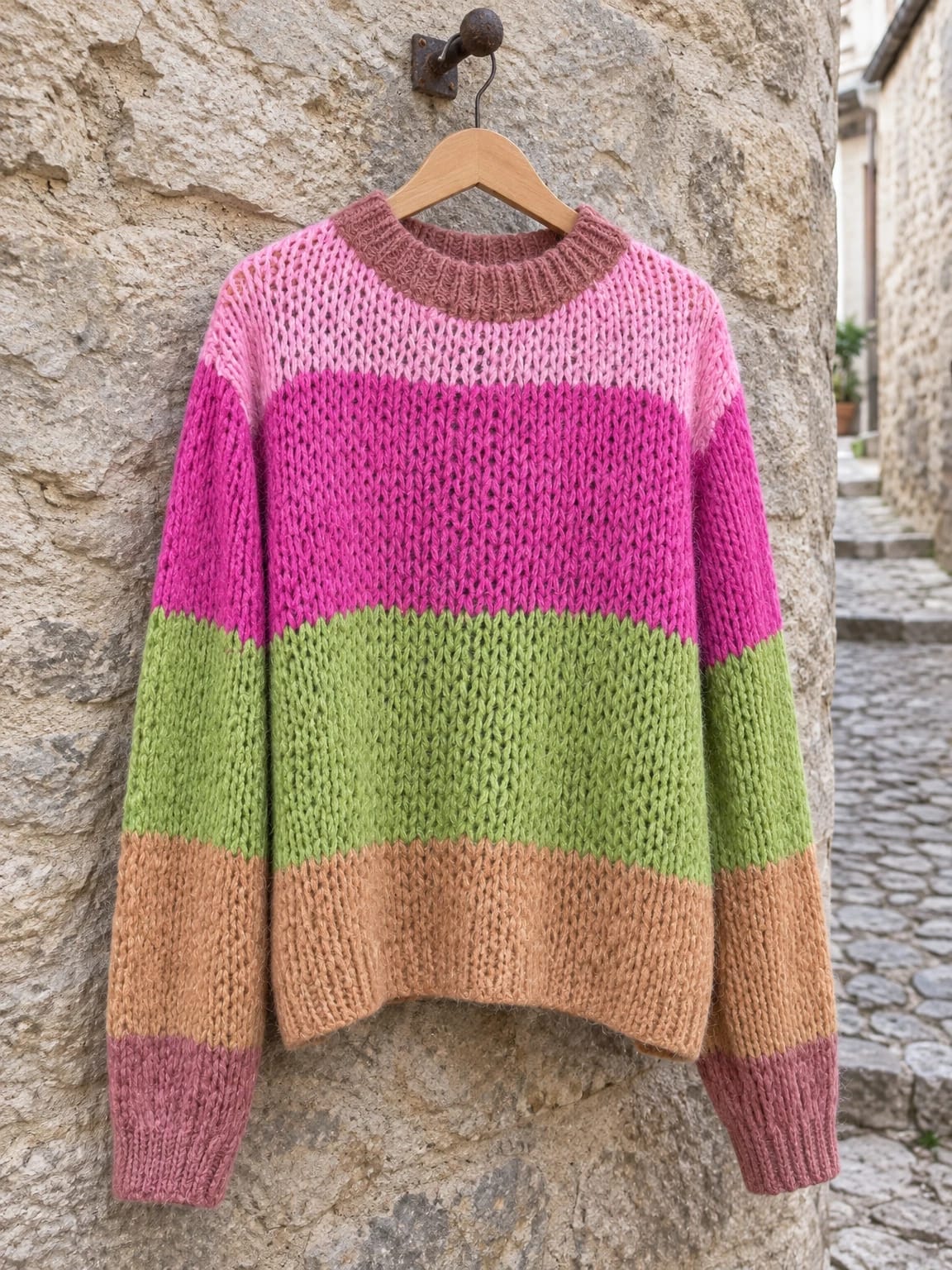 Maglia a righe in filato grosso
