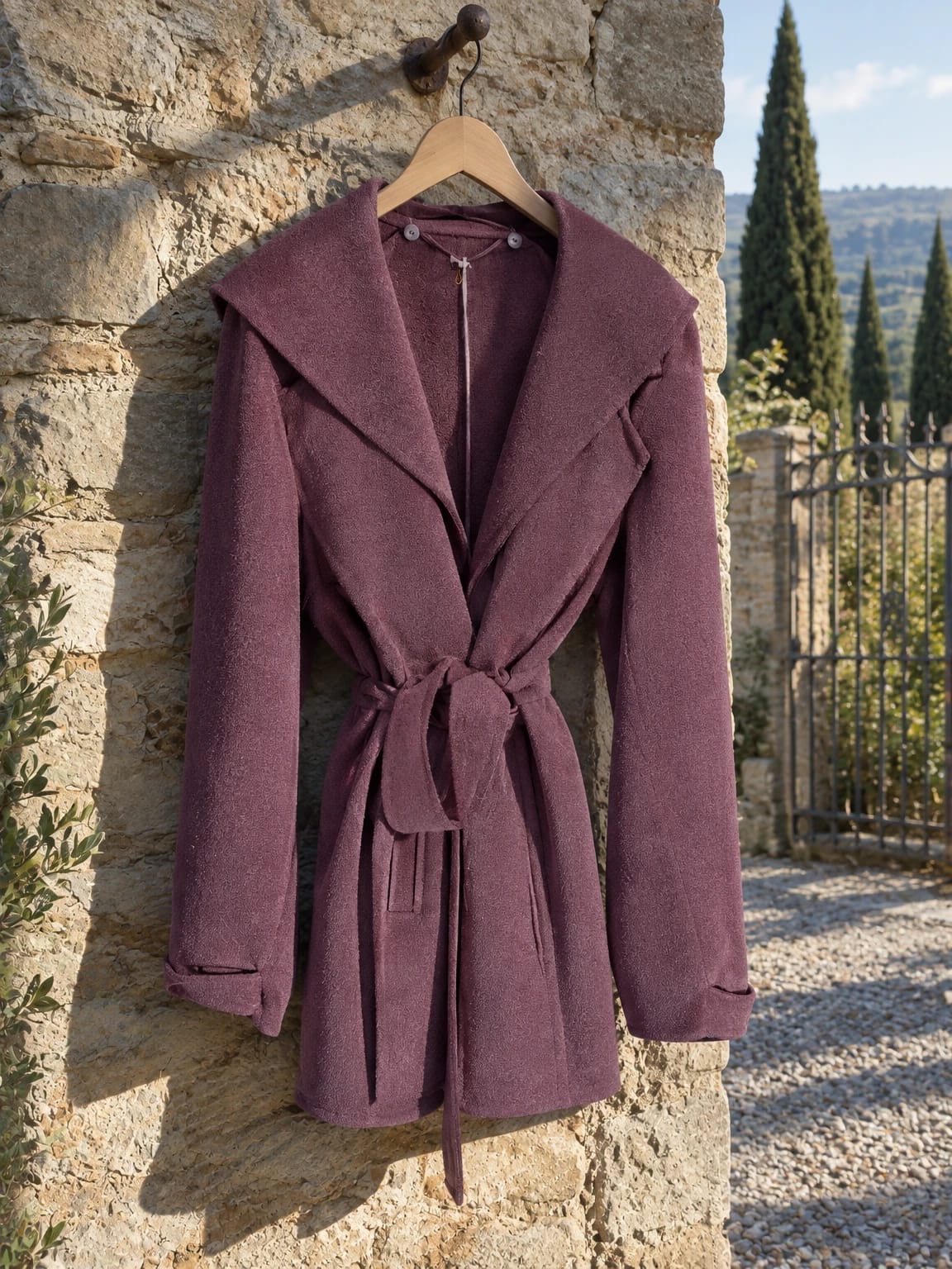 Cappotto marrone con maxi collo